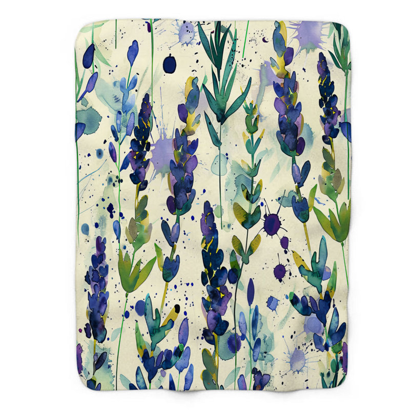 Violet aquarelle - couverture Sherpa de qualité supérieure 1 pièce, Grand lit