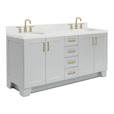 Wylma 72.25'' Double Bathroom Vanity with Top -  Everly Quinn, 3AA379945BD8402E86C0351F76972ACB