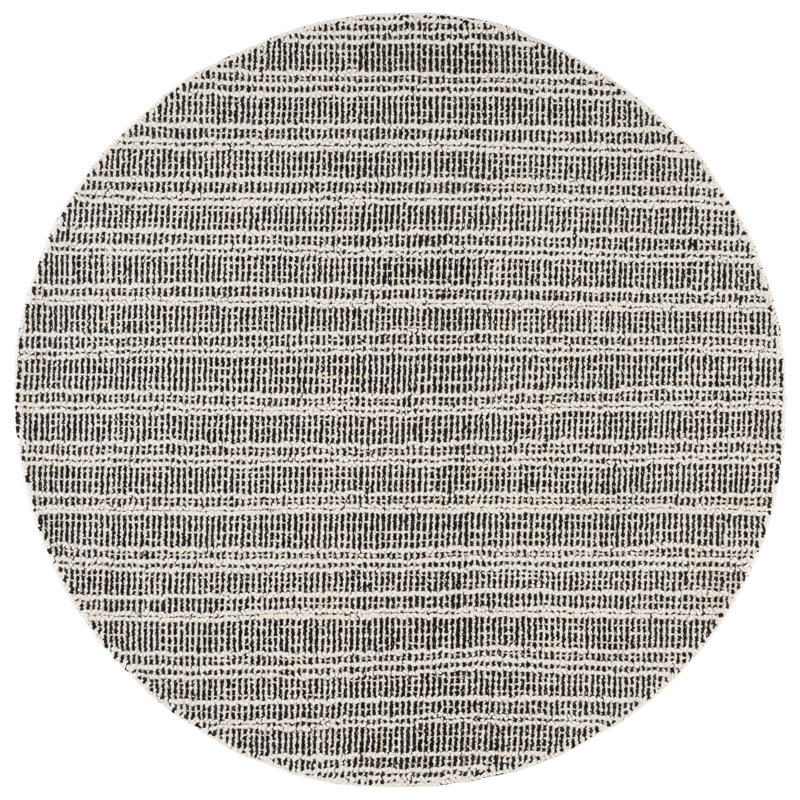 Metro 810 touffeté à la main 80% laine; Tapis rayé 20% coton, Rond 6 pi 0 po x 6 pi 0 po