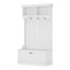 Arbre d'entrée avec banc à chaussures de rangement et portemanteaux, design 4 en 1 pour entrée et couloir, blanc-1053621690