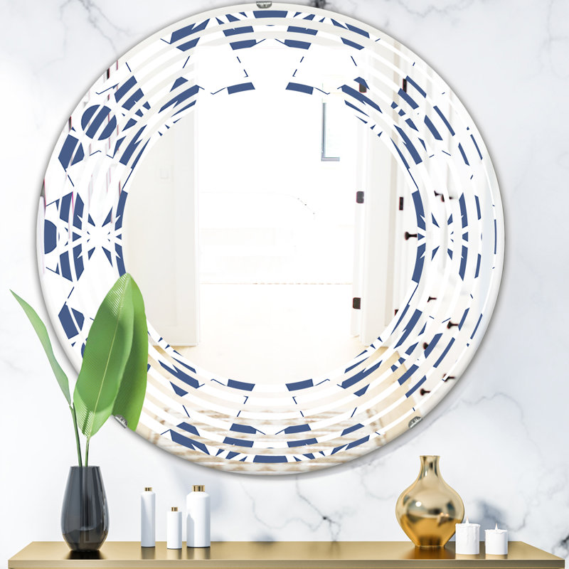 Miroir mural en forme de "wave abstract rétro" , moderne et sans cadre, H 31,5 po x l po