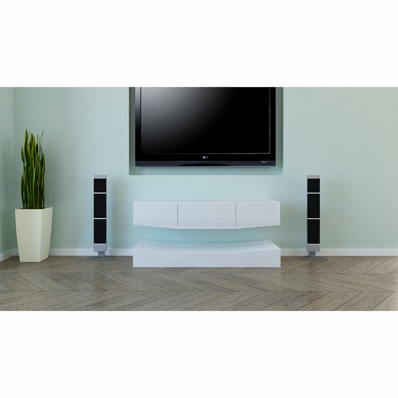 Meuble télé pour téléviseur de 55 po ou moins Wolbach, Blanc