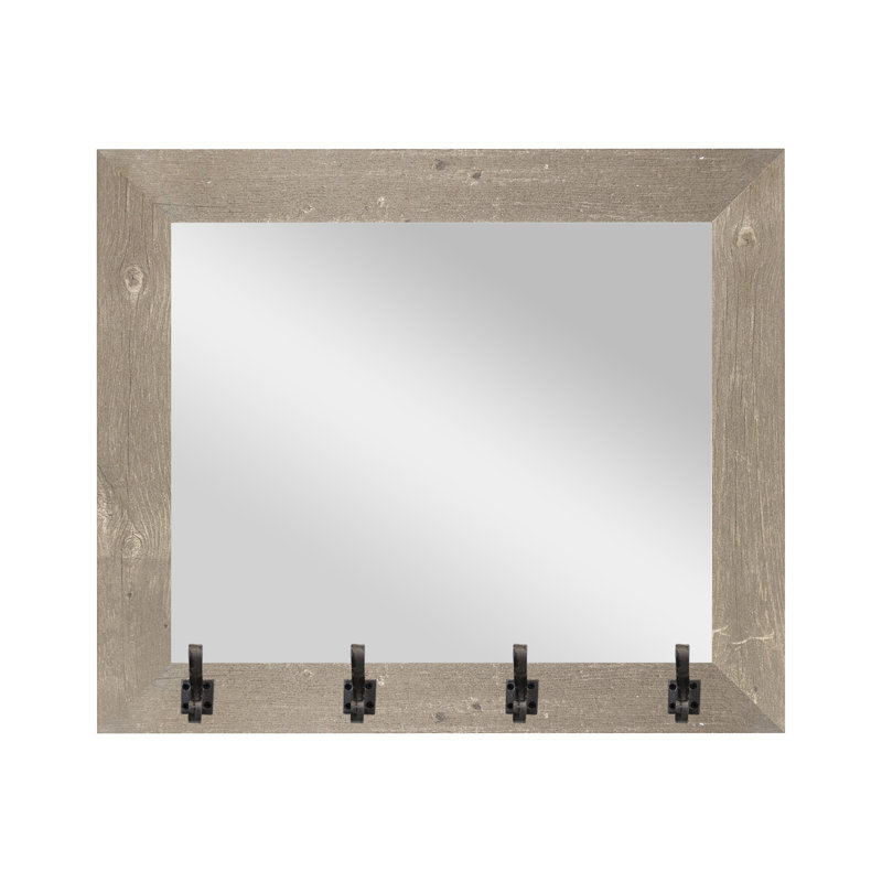 Miroir Tecopa, Bois clair / acier