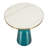 19" Round Side End Table Glass/Sintered Stone Top With Brushed Gold Rim And Tempered Glass Base-109375754-109375757
