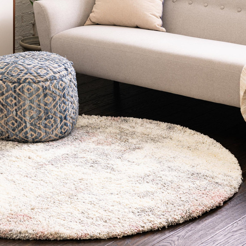 Performance Abstract Indoor Rug, Round 4'1"