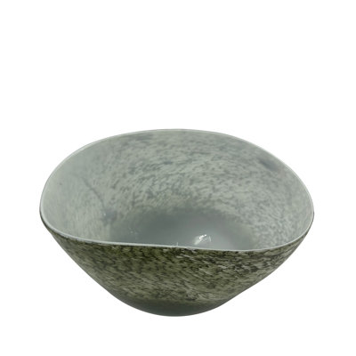 Casal Glass Decorative Bowl For Living Room, Tabletop Green Glass Dish Decor