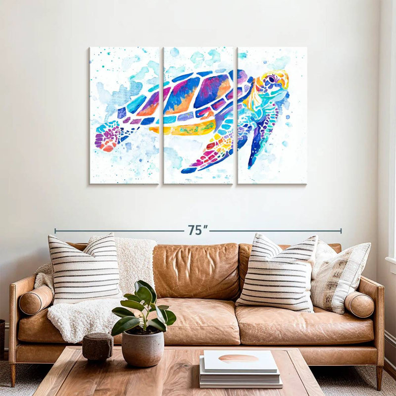 Vibrant Sea Turtle, 36" H x 57" W