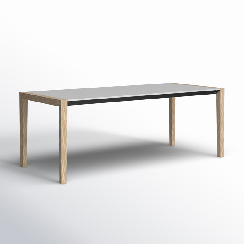 Barclay Rectangular Concrete Outdoor Dining Table, Brown