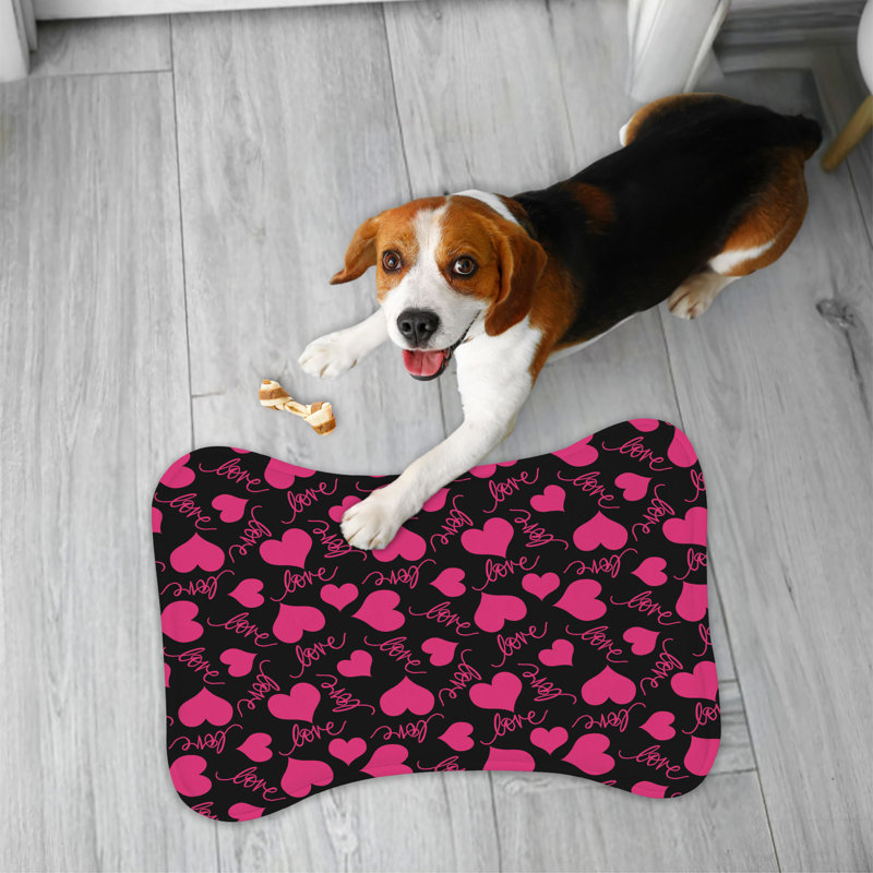 Tapis d'alimentation noir en forme de cœur noir - 1 pièce