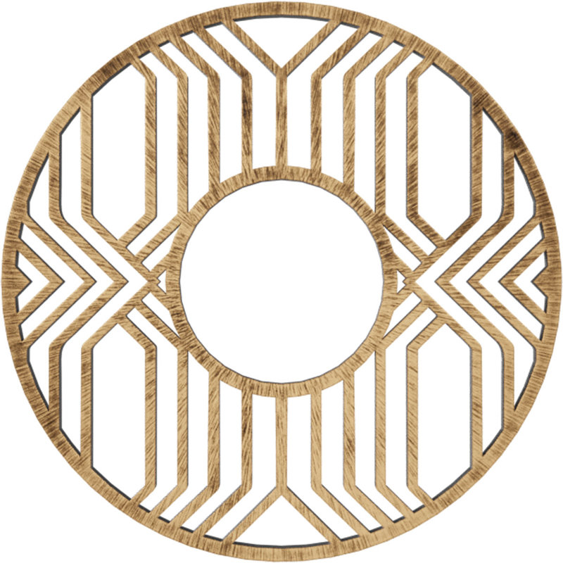Médaillon de plafond de 16 po x P 5 po x P 7/8 po x P 1/2 po Empire, H 16 po x l 16 po x P 0,5 po, Bronze vieilli