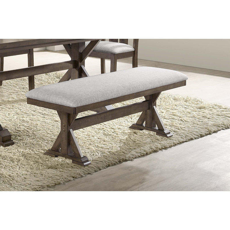 Banc de salle à manger rembourré rustique avec finition en bois riche, parfait pour les meubles de salle à manger confortables et élégants