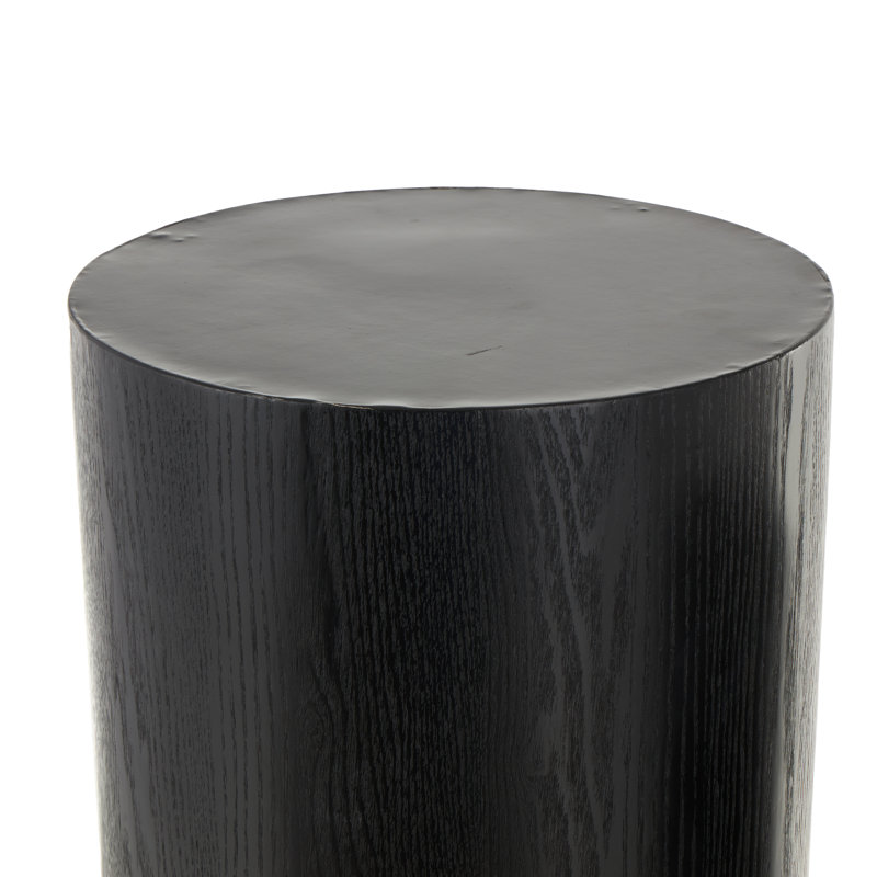 Black Wood Handmade Pedestal Side End Pedestal Table, Set of 2 40", 34"H, Black