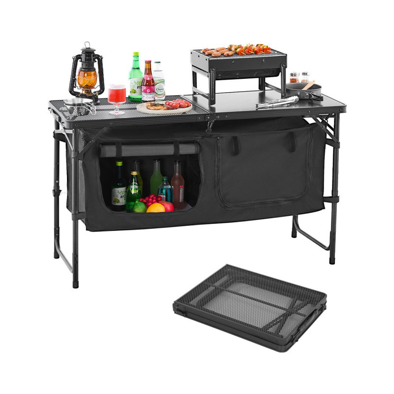 Table de cuisine de camping pliante 3, Noir
