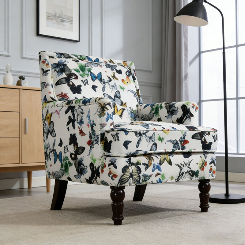 Chaise d'appoint rembourrée, Blanc