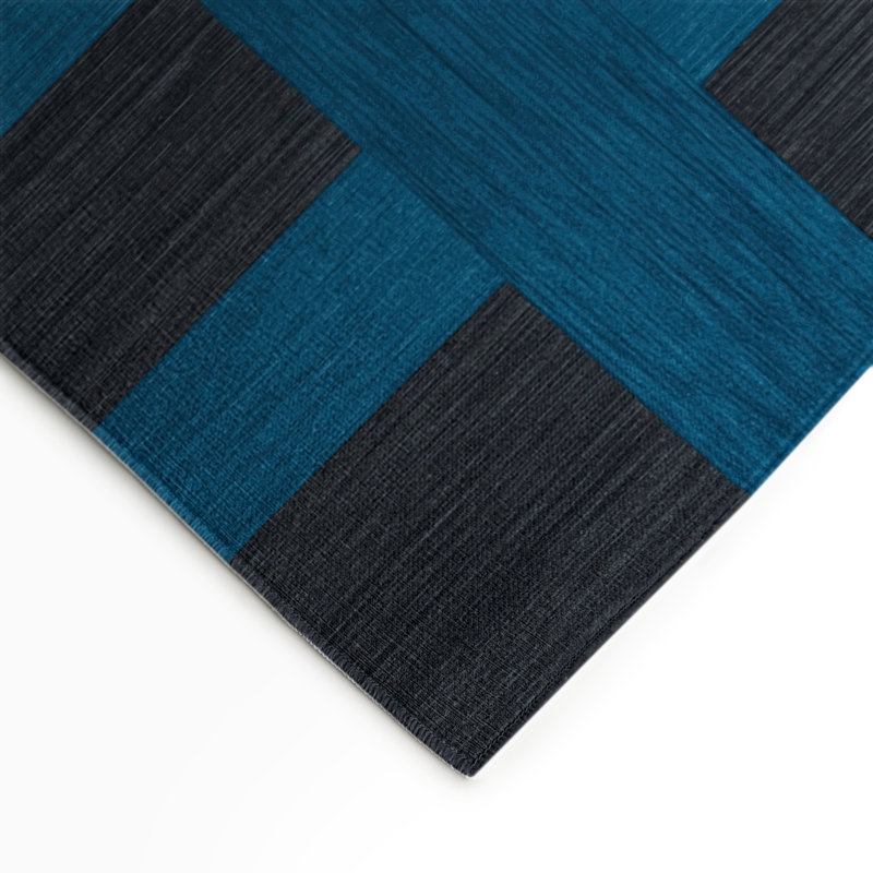 Tapis intérieur / extérieur noir à carreaux