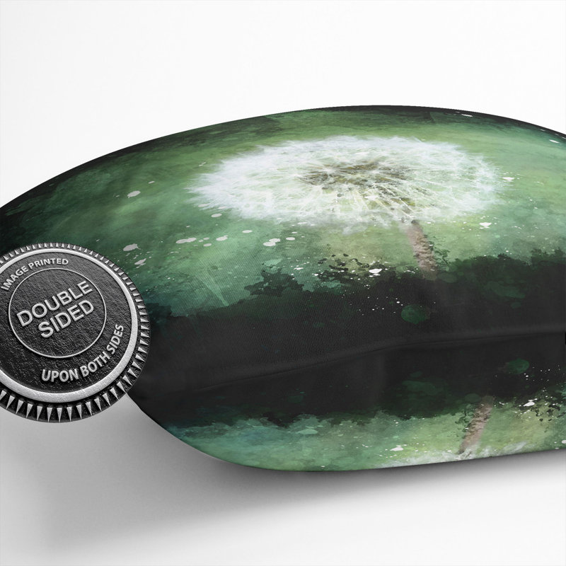Square Cushion, 40cm H x 40cm W x 15cm D, Green/Black