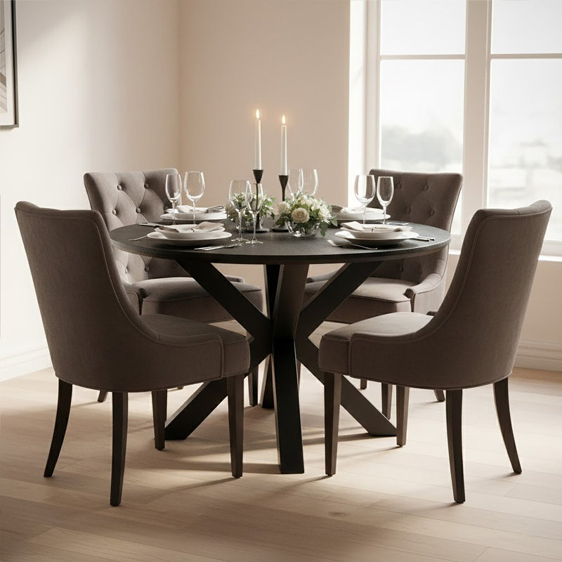 Round Metal Base Dining Table