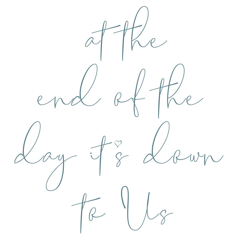 It's It's Down to Us - Impression sur toile tendue, H 12 po x l 12 po