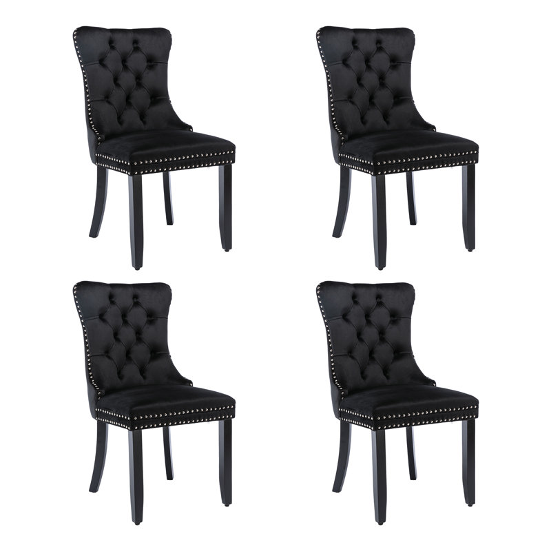Upholstered Parsons Chair, Black, Black