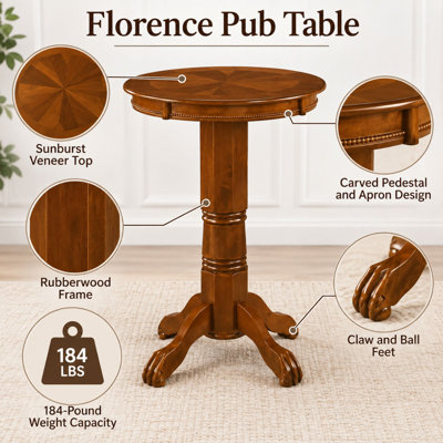 Adelaida 30.25" L Round Solid Wood Table