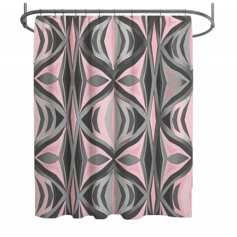 Geometrics Artwork Bathroom Geometric Shower Curtain, 83"H x 70"W