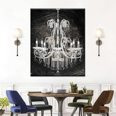 " White Crystal Chandelier Canvas Print "