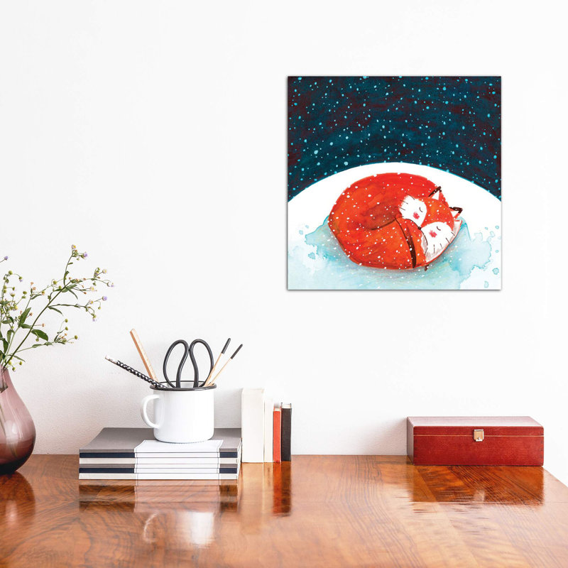 Fox Winter II - imprimé, Toile tendue, Pas de tapis, H 12 po x l 12 po x P 1,5 po