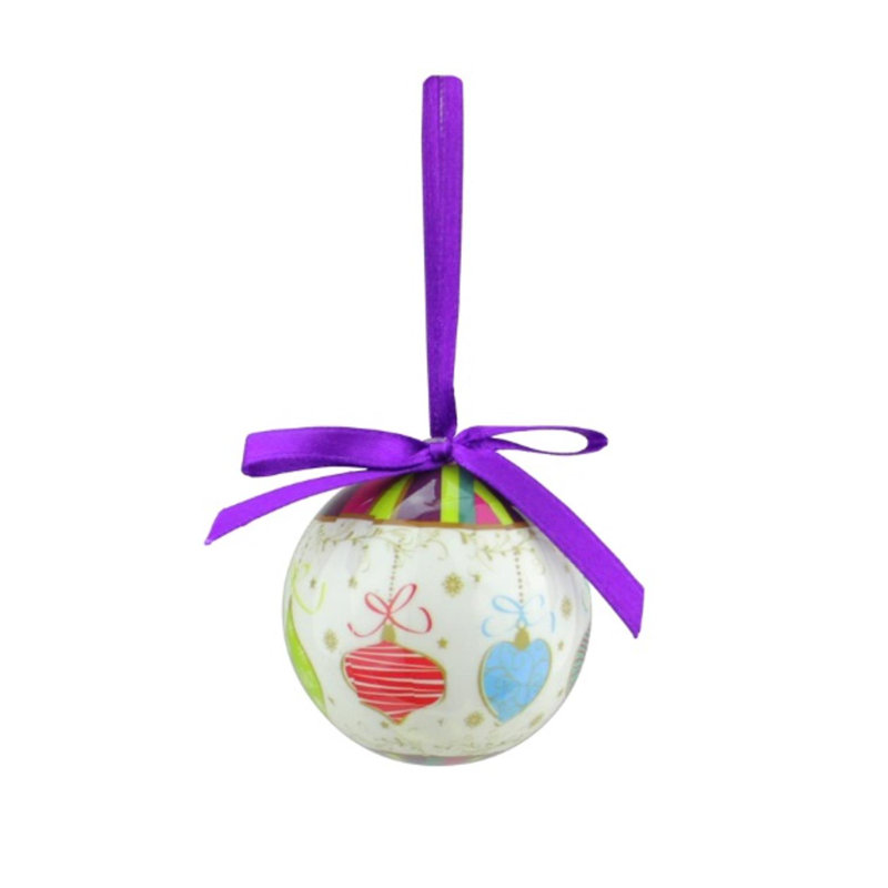 Boules de Noël découpables incassables 10 pi mauve et blanc 1,75 po (40 mm)