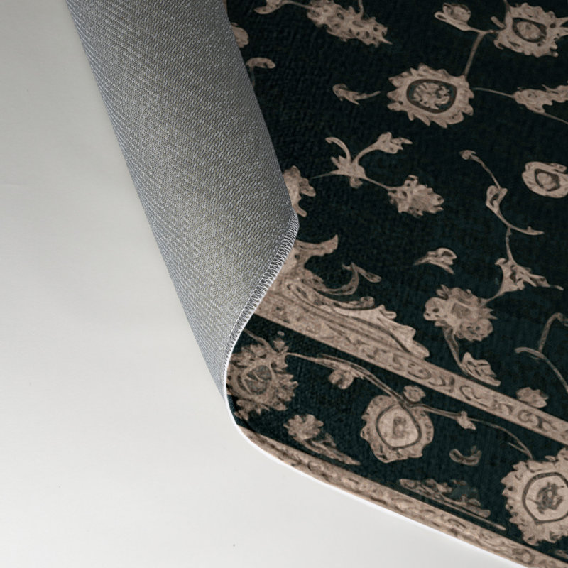 Tapis bleu intérieur et extérieur Tabriz, Rectangle 5 pi x 7 pi