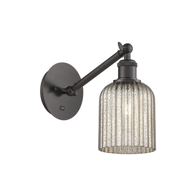 Applique à bras en acier Bridal Veil, Bronze frotté à l'huile, Mercure