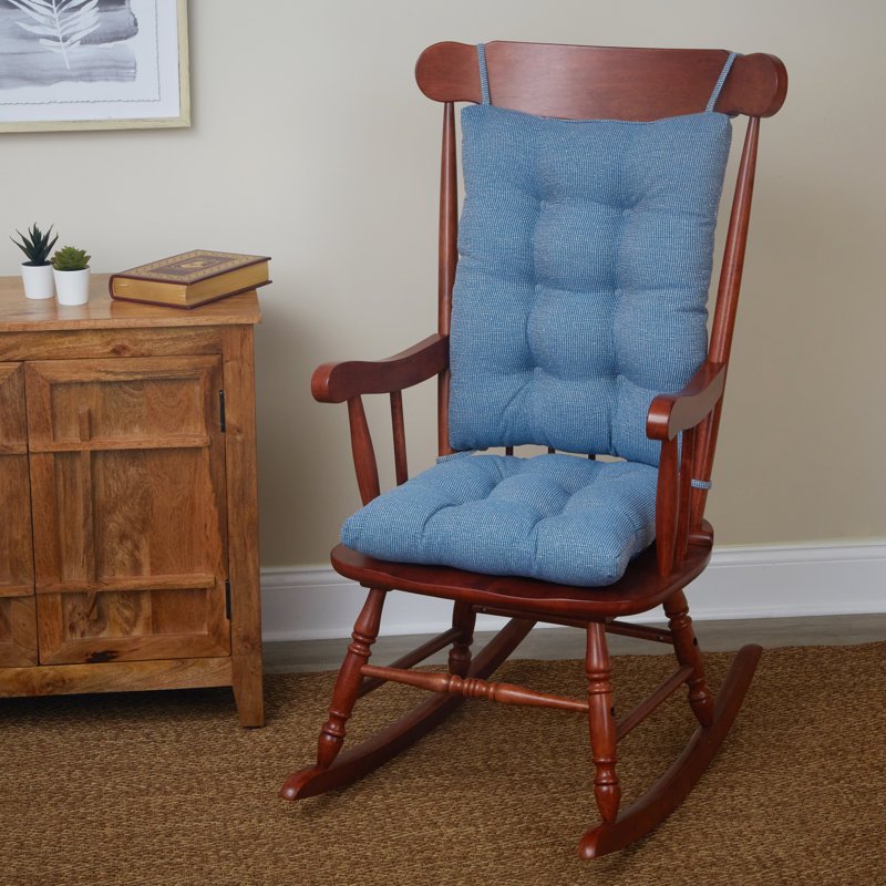 Ensemble de coussins de chaise berçante antidérapant, Polyester bleu flammé