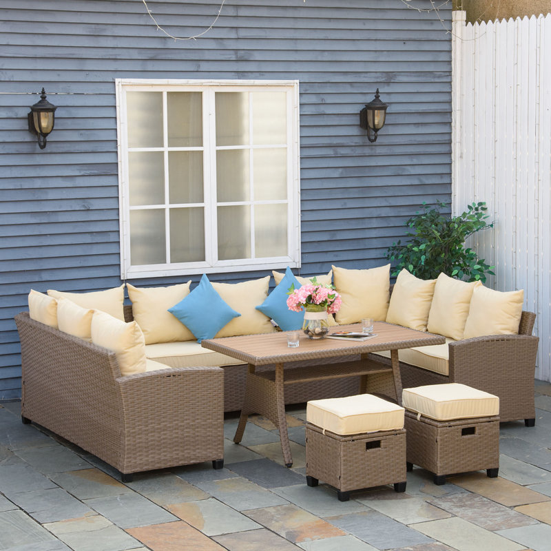 6 Piece Sectional Seating Group with Cushions