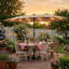 Parasol de patio à double face de 181 po de largeur avec lumières DEL solaires et base robuste-488481056