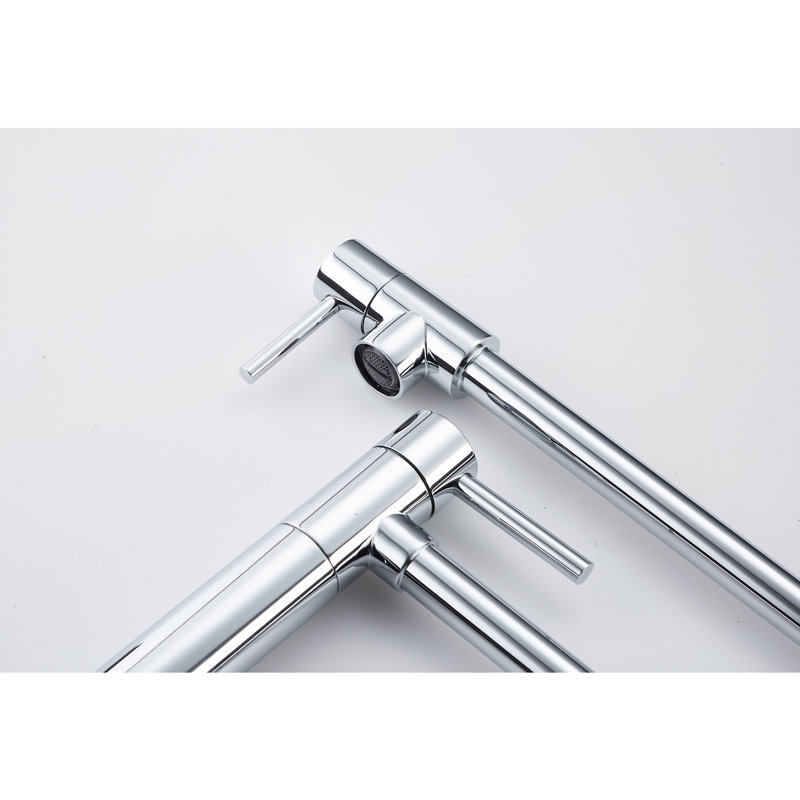 Extension Pot Filler Tap - Finish Brass, Double Handle Operation For Easy Water Flow Regulation, Corrosion Surface Treatment, Silent & Splash- Supply Finished Controlled Flow, Coating, Calm No-Splash