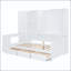 Lit de jour simple en bois avec bureau, armoires, tablettes et 3 tiroirs-5441085