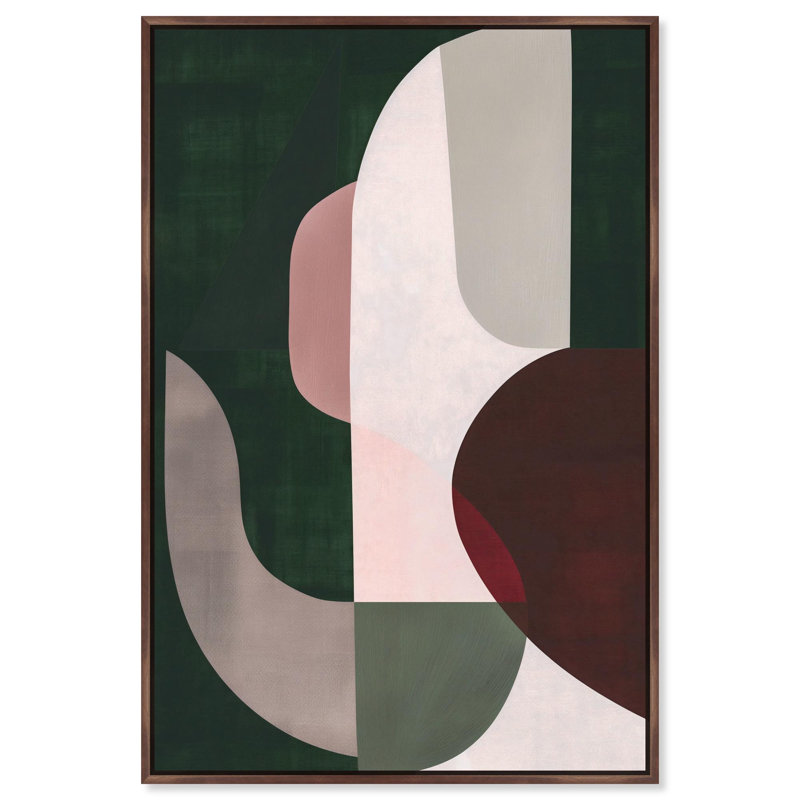 Oliver Gal Rich Botanicals I Abstract - Heavy Gel Top Coat Framed Canvas Art, Brown, 55" H x 37" W