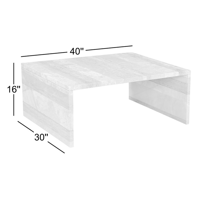 Rosa Marble Coffee Table, Red