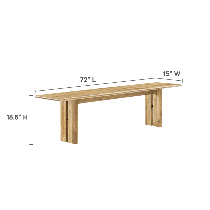Ensemble de table de salle à manger et de banc Modist Amistad, Chêne, H 30 po x L 54 po x l 86 po