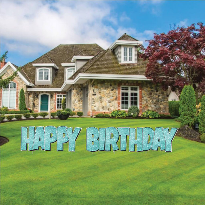 Ensemble de 5 panneaux «Happy Birthday»