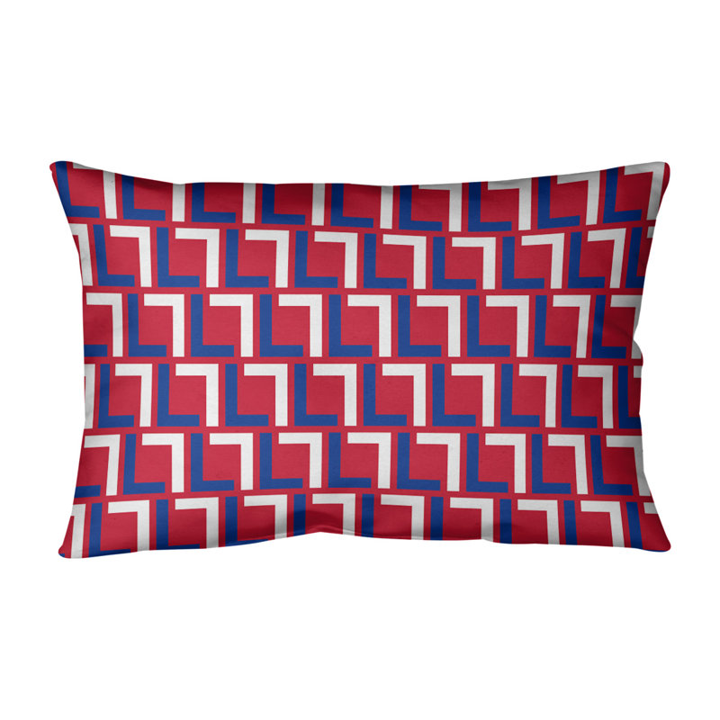 Housse de coussin rectangulaire New England Football Luxury, Bleu / blanc / rouge, Polyester filé