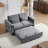 Convertible Loveseat Sleeper Sofa Couch with Adjustable Backrest, 2 Seater Sofa With Pull-Out Bed with 2 Lumbar Pillows-895729284