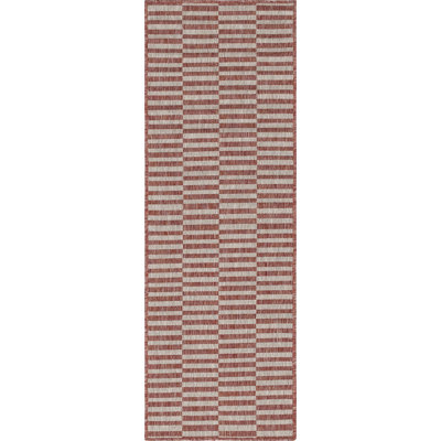 Ingiburgh Striped Red/Ivory Indoor/Outdoor Area Rug