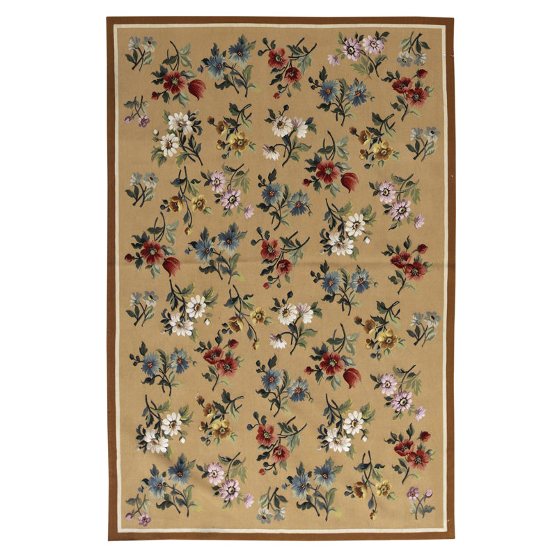 Hand Woven Wool Floral Area Rug
