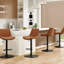 Tabourets de bar réglables et pivotants bruns de 2, hauteur de chaises en cuir PU avec support pour îlot de cuisine, design rustique moderne et stable