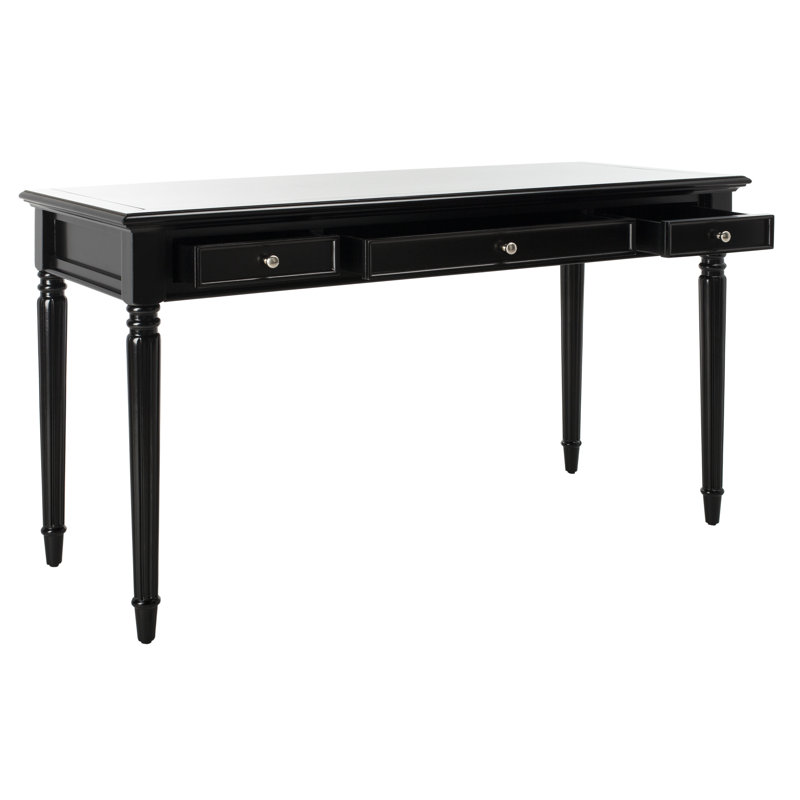 Bureau en bois massif Hathorn, Noir