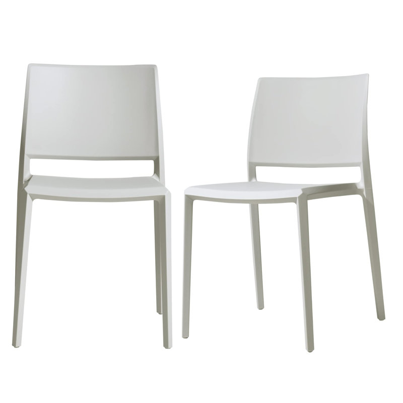Chaise d'appoint empilable pour salle à manger d'extérieur, Gris
