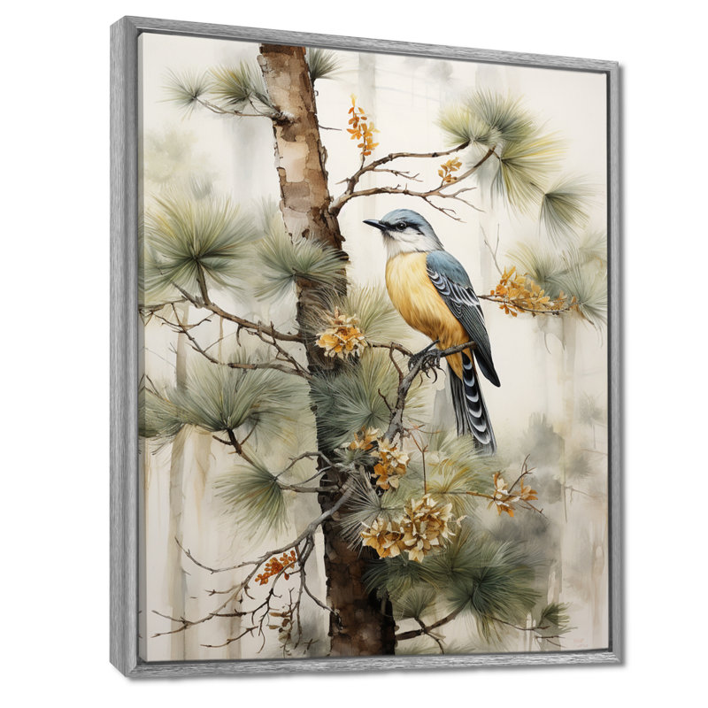 Forêt, gardiens du minimalisme III - décoration murale forêt, H 40 po x l 30 po x P 1,5 po, Encadrement argenté