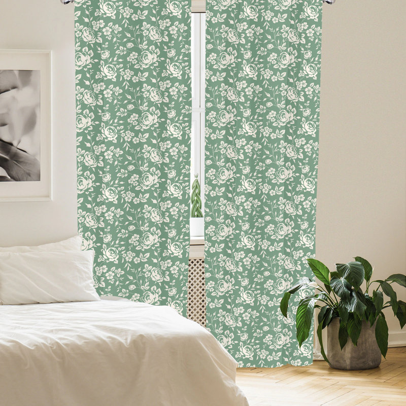 Floral Semi-Sheer Rod Pocket Sliding Panel, 28" x 95"