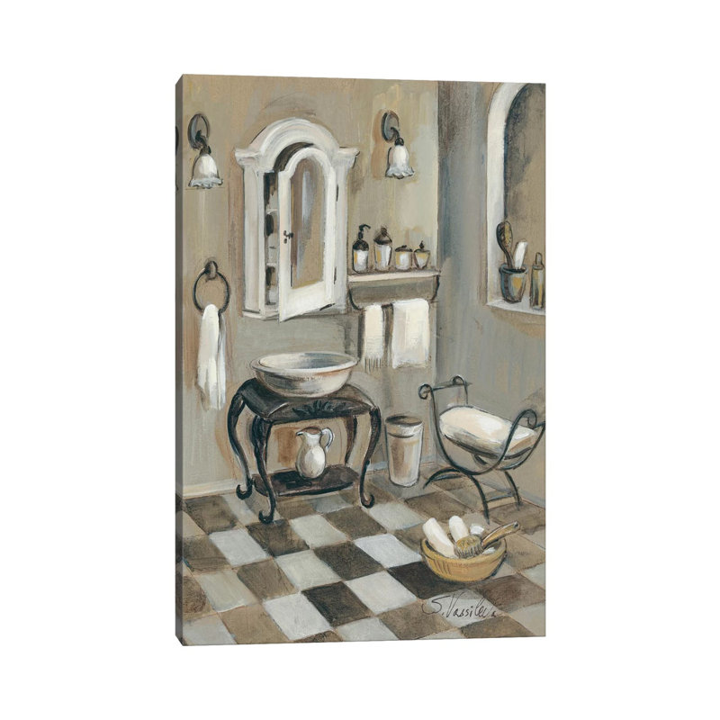 French Bath IV by Silvia Vassileva - Wrapped Canvas Painting, 66.04 cm H x 45.72 cm W x 3.175 cm D