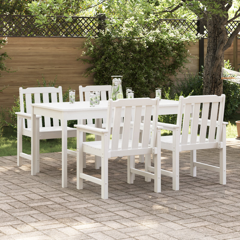 Garden Chair Polyethylene Outdoor Seating Modern Patio Furniture Lawn, White